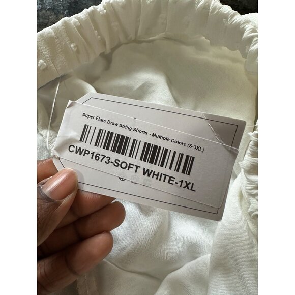 Womens Drawstring Shorts Textured Coastal Elastic Waist 1XL By Culture Code NWT - Picture 6 of 14